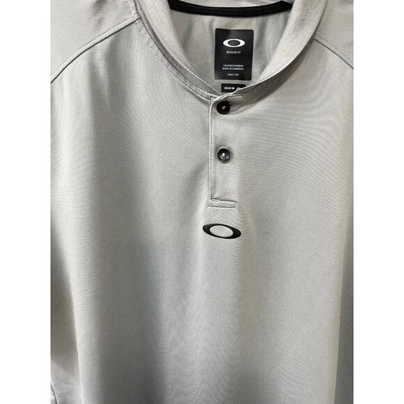 Oakley Bomber Collar Polo Mens Size Medium Gray - Picture 4 of 5